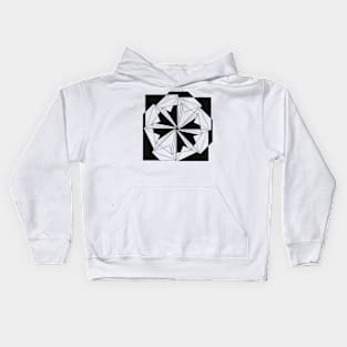 Black White Mandala Geometric flower Kids Hoodie